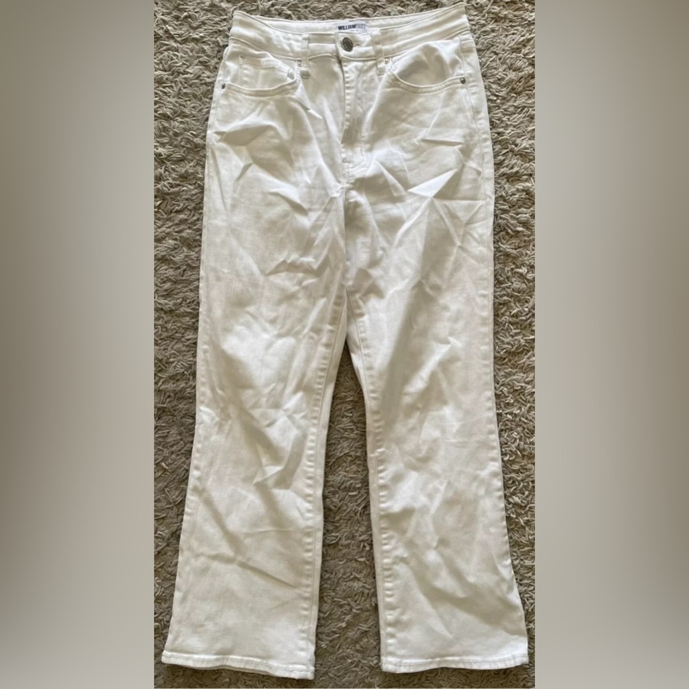 WILLIAM RAST white highrise high rise flare crop stretchy jeans 27